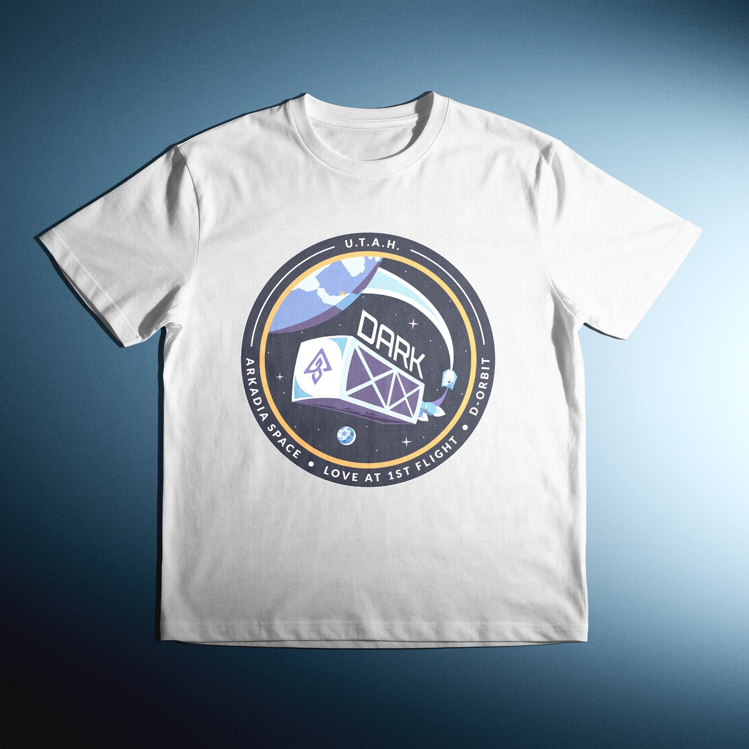 DARK patch mockup — two
